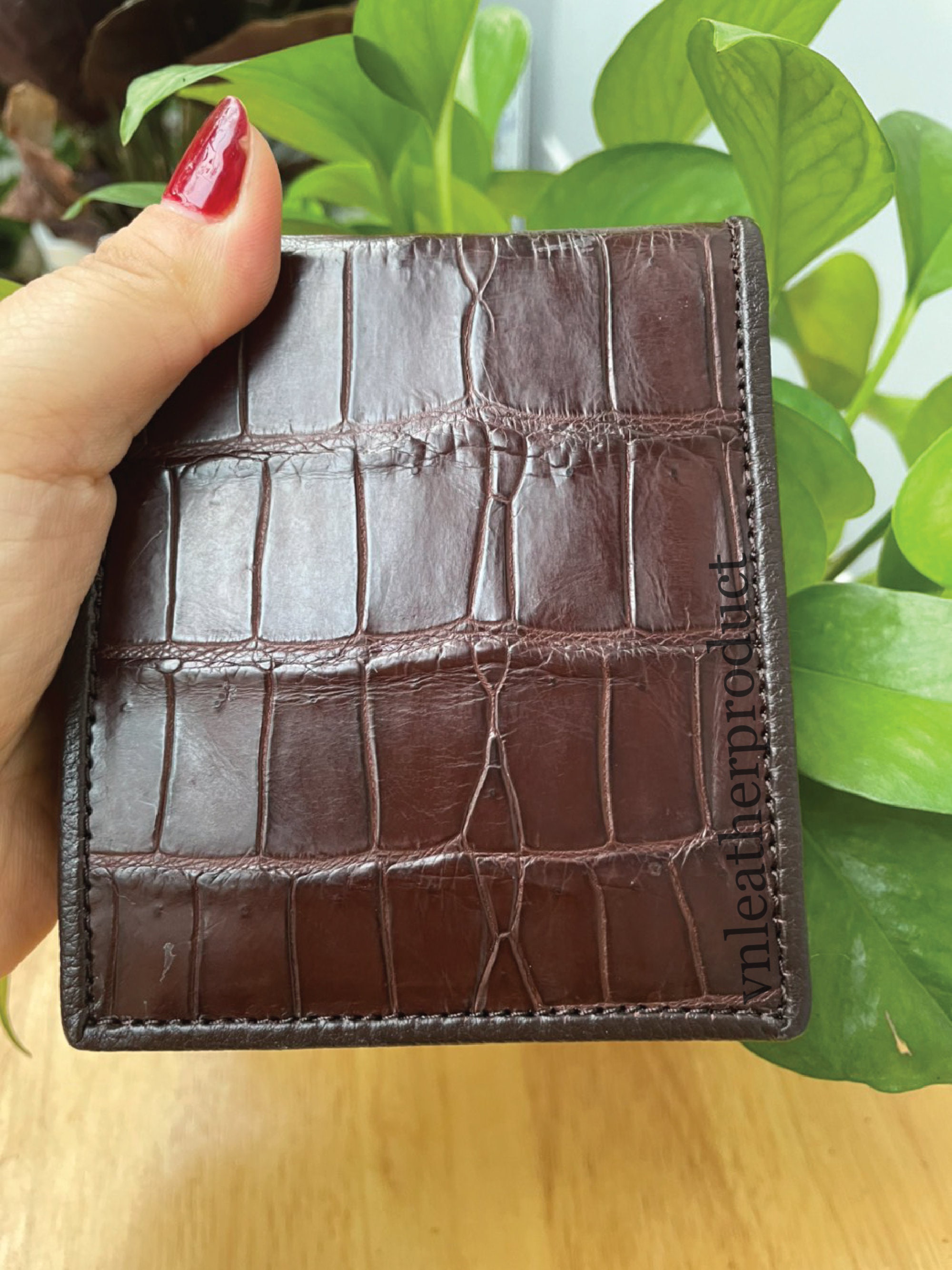 Brown Premium Alligator skinHorizontal bifold wallet Etsy