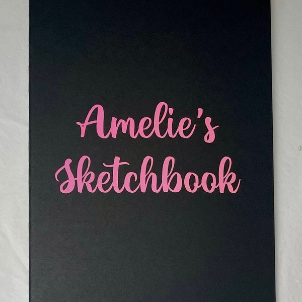 Personalised Black A5 Sketchbook | Drawing Book | Name | 20 Pages | Doodle Book | Picture Book