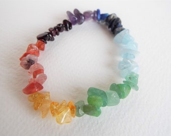 7 Chakra Crystal Bracelet - Gemstone Stretch Bracelet - Crystal Gifts - Gift for Her