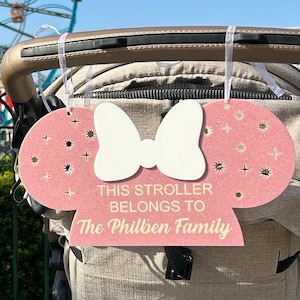 Disney Inspired Personalized Stroller Tag Mickey Mouse Minnie