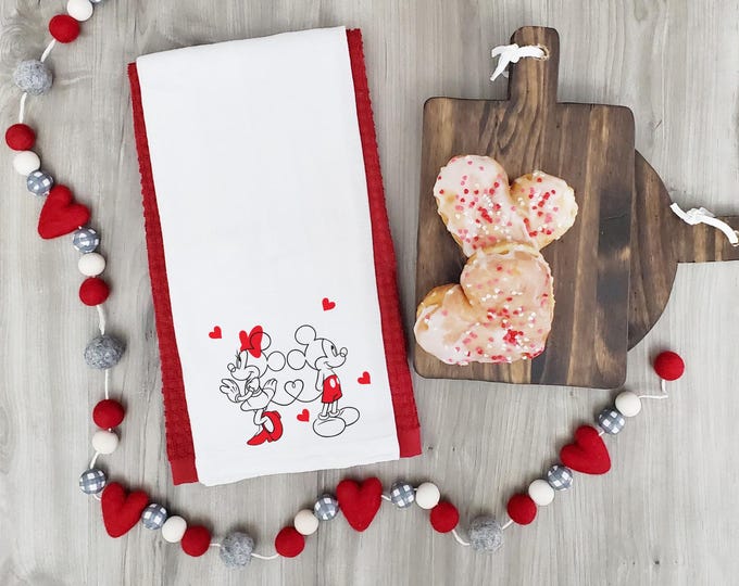 Disney Valentines Mickey Minnie Hand Towel Kitchen Towel