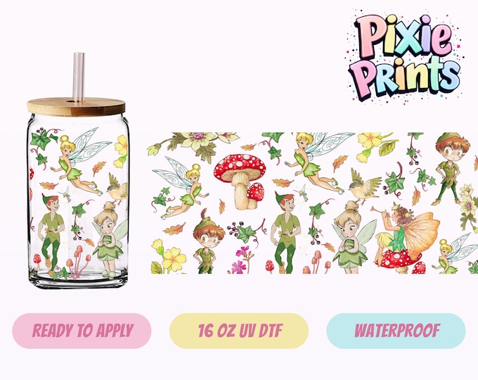 Peter Pan UV DTF Tumbler Wrap Same Day Cup Sticker