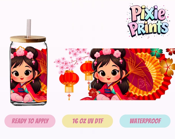 Disney Mulan UV DTF Tumbler Wrap Same Day Cup Wrap