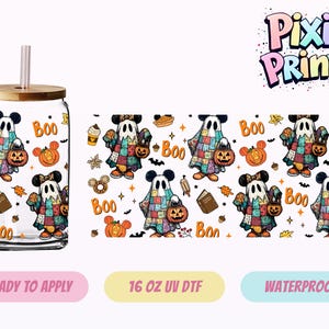 Disney Mickey Halloween UV DTF Tumbler Wrap Same Day Cup Sticker