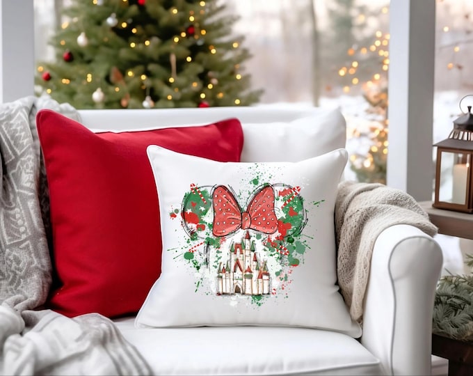 Disney Castle Christmas Throw Pillow Cover