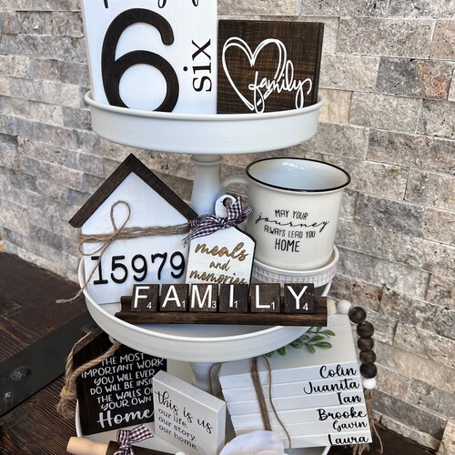 BUNDLE // Family & Home Themed Tiered Tray Decor // Family Etsy UK