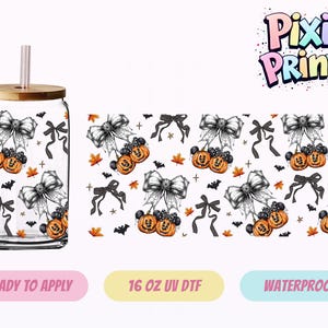 Disney Mickey Halloween UV DTF Tumbler Wrap Same Day Cup Sticker