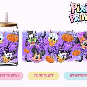 Disney Halloween UV DTF Tumbler Wrap Same Day Cup Sticker