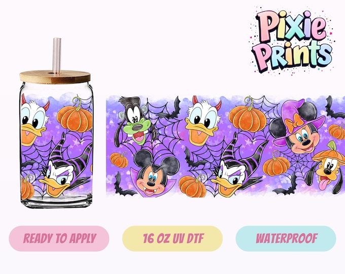Disney Halloween UV DTF Tumbler Wrap Same Day Cup Sticker