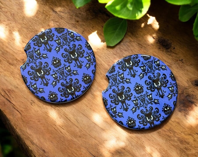 Disney Haunted Mansion Ceramic Car Coaster Set of 2