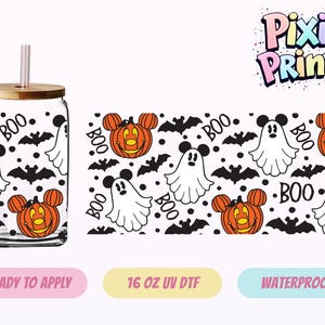Disney Halloween UV DTF Tumbler Wrap Same Day Cup Sticker
