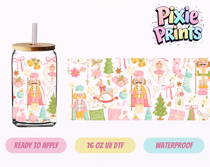 Whimsical Christmas UV DTF Tumbler Wrap Same Day Cup Sticker