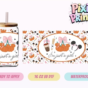 Disney Mickey Fall UV DTF Tumbler Wrap Coquette Cup Sticker