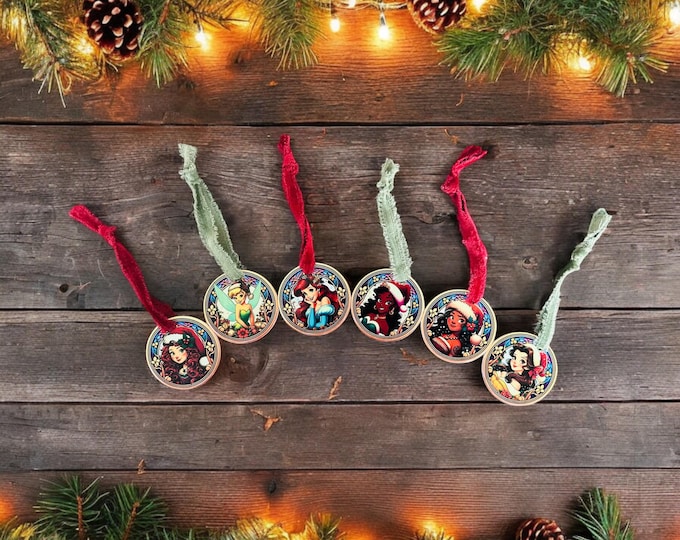 Disney Princess Christmas Ornament Set of 6 Ceramic