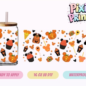 Disney Snacks Halloween UV DTF Tumbler Wrap Same Day Cup Sticker