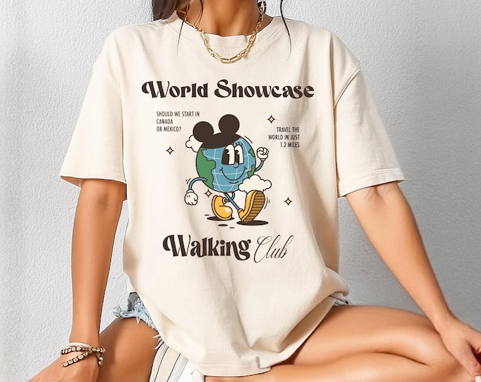 Disney Epcot Comfort Color T-Shirt World Showcase Walking Club Shirt