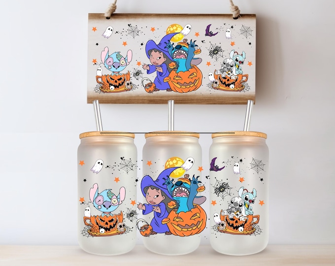 Disney Inspired Lilo Stitch UV DTF Wrap Halloween Tumbler Wrap