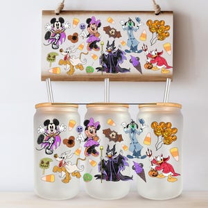 Disney Halloween UV DTF Cup Wrap 16 OZ Tumbler Wrap