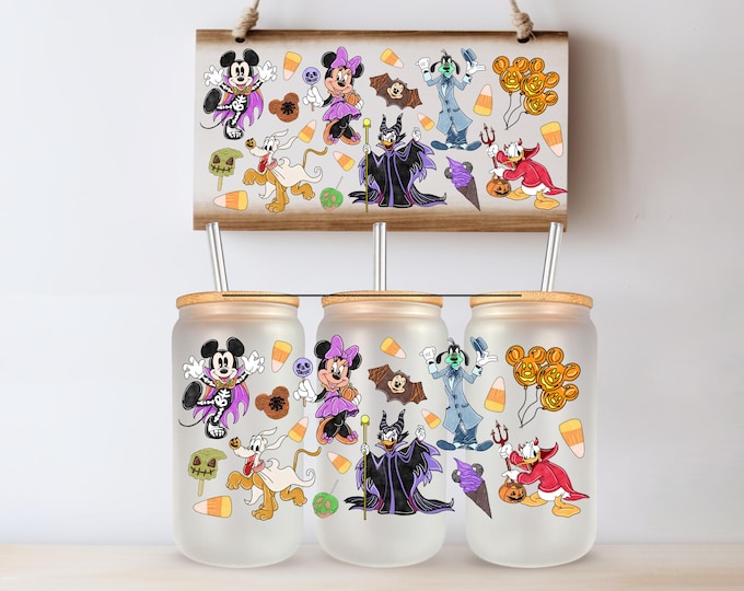 Disney Halloween UV DTF Cup Wrap 16 OZ Tumbler Wrap