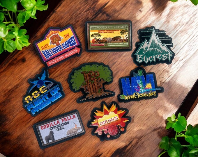 Animal Kingdom Ride Magnets | Set of 8 Disney-Inspired Attractions | Acrylic Fridge Magnet Set | Theme Park Adventure Gift