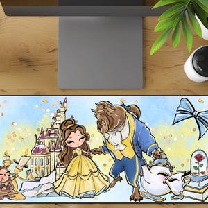 Disney Beauty Beast Desk Mat Mouse Pad Office Decor