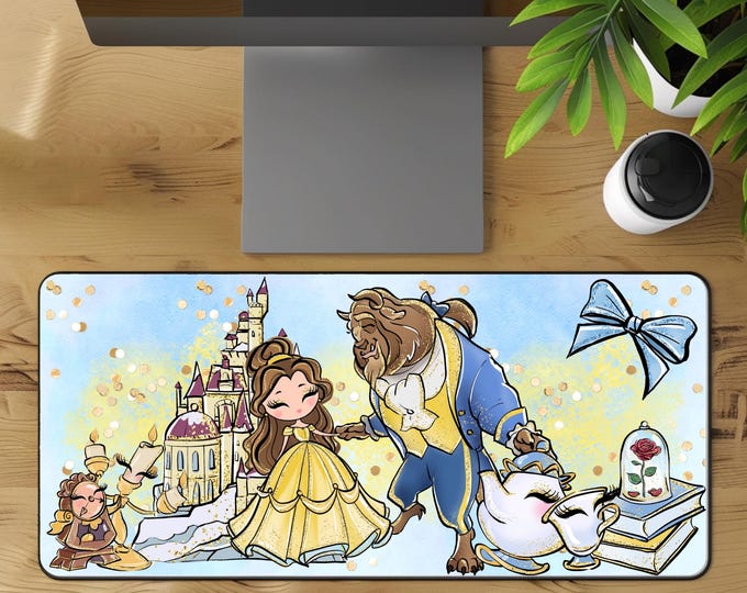 Disney Beauty Beast Desk Mat Mouse Pad Office Decor