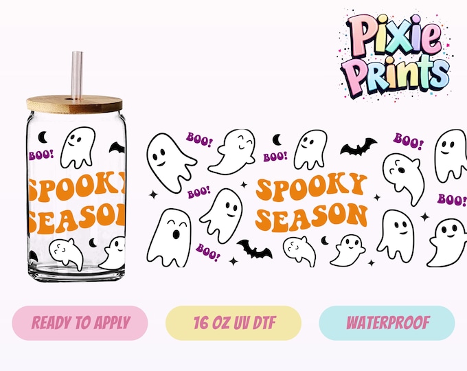 Halloween Spooky Season UV DTF Tumbler Wrap Same Day Cup Sticker