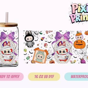 Halloween Cartoon Doll UV DTF Tumbler Wrap Same Day Cup Sticker