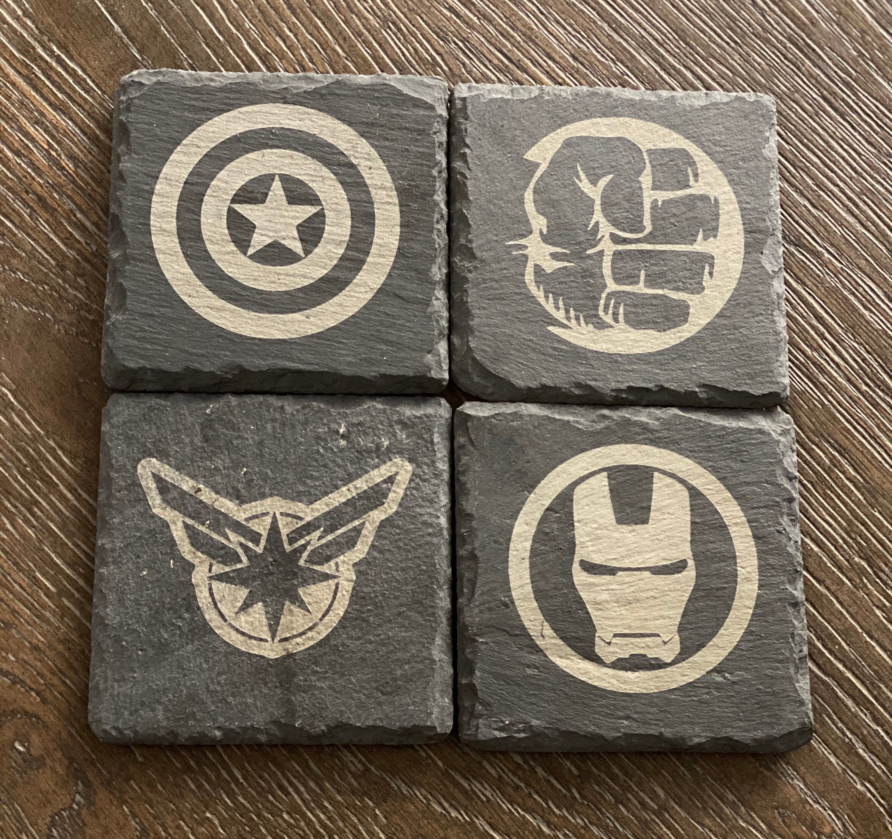 MARVEL Inspired Coasters Marvel Character Coaster Captain Etsy