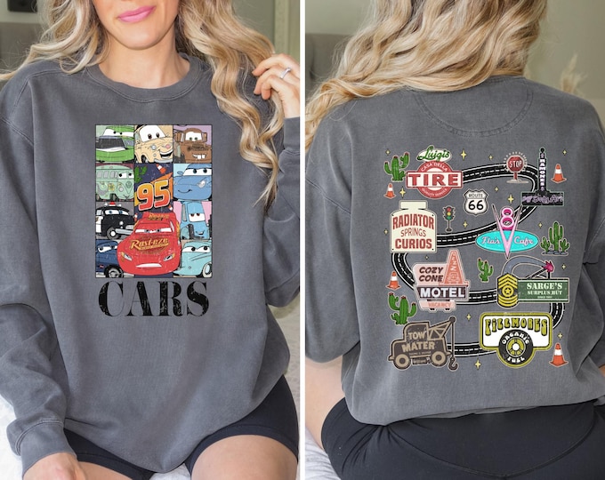 Disney Cars Route 66 Sweatshirt Comfort Colors