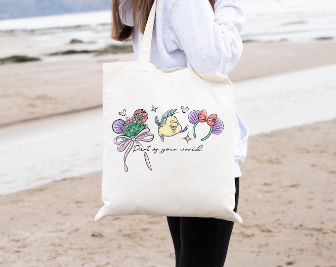Disney Little Mermaid Tote Bag Flounder Princess Bag