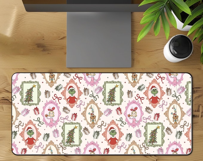 Mean One Desk Mat Christmas Mouse Pad Green Guy