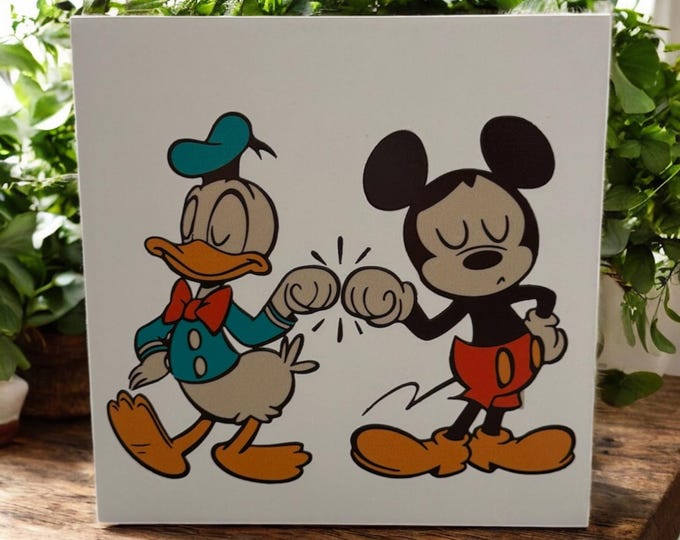 Disney Nostalgic Mickey Donald Sign Shelf Sitter