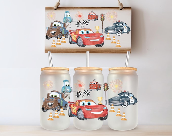 Cars Lightening Mater UV DTF Cup Wrap Same Day Print Tumbler Wrap