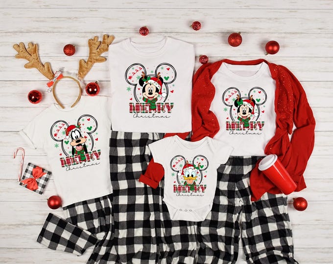Disney Mickey Minnie Christmas Matching Shirt Pajamas