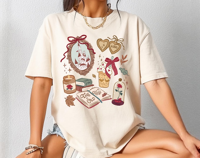 Disney Belle Beauty Beast T-Shirt Comfort Color Coquette