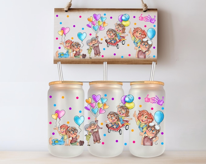 Carl Ellie Inspired UV DTF Cup Wrap Same Day Print Tumbler Wrap