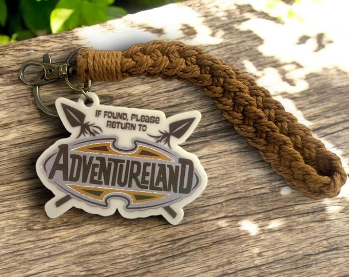 Disney Adventureland Keychain Bag Tag Jungle Cruise Tiki Room