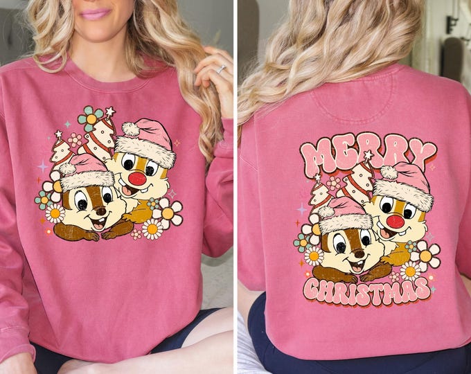 Disney Chip Dale Christmas Sweatshirt Comfort Colors