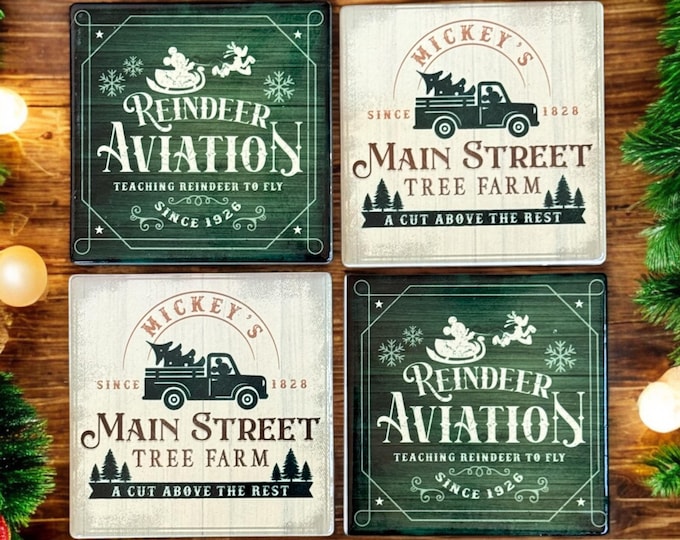 Disney Mickey Christmas Coasters Set of 4