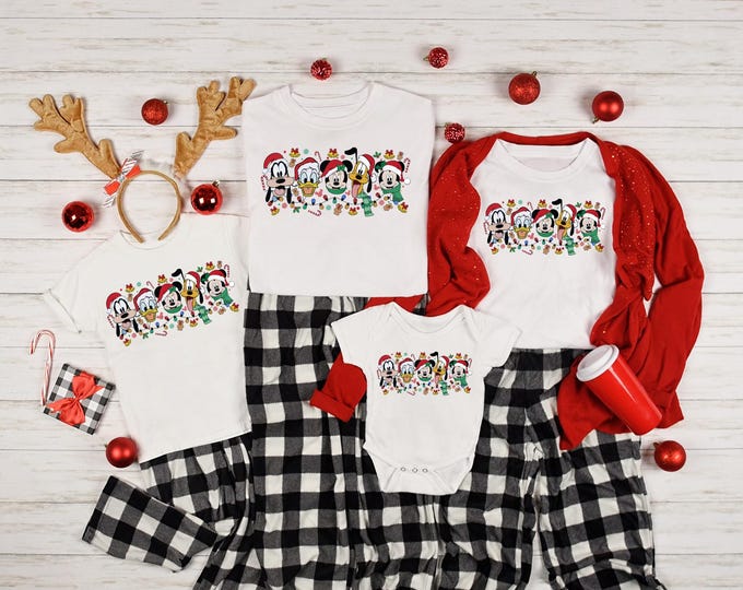 Disney Mickey Minnie Christmas Family Matching Pajamas Shirt