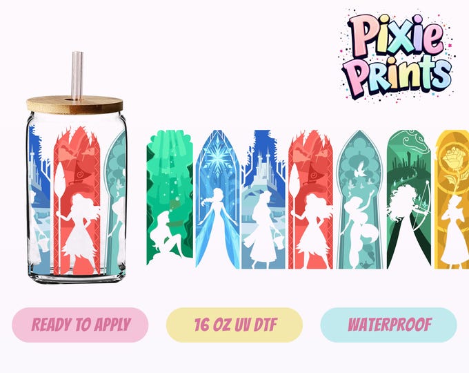 Disney Princess UV DTF Tumbler Wrap Same Day Cup Sticker
