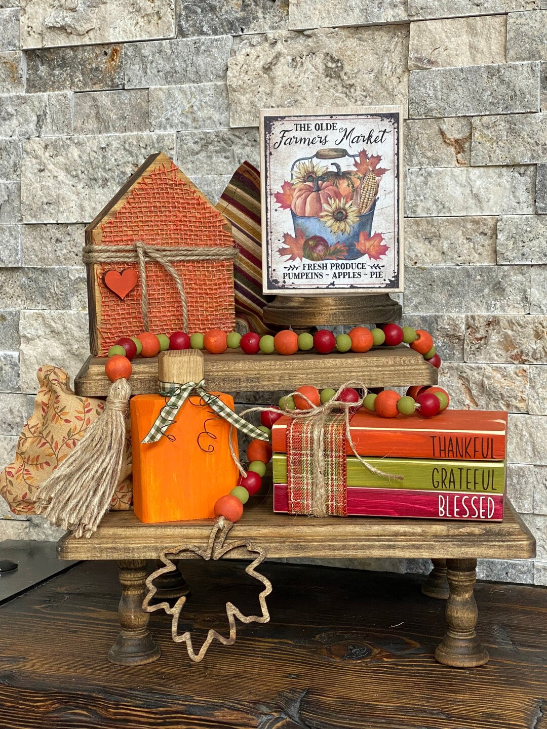 Fall Tiered Tray Bundle Decor Farmhouse Home Pumpkin Decor Etsy