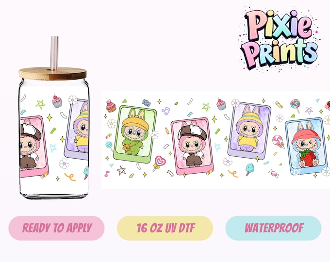 Cartoon Doll  16 OZ UV DTF Tumbler Wrap Same Day Print Cup Decal