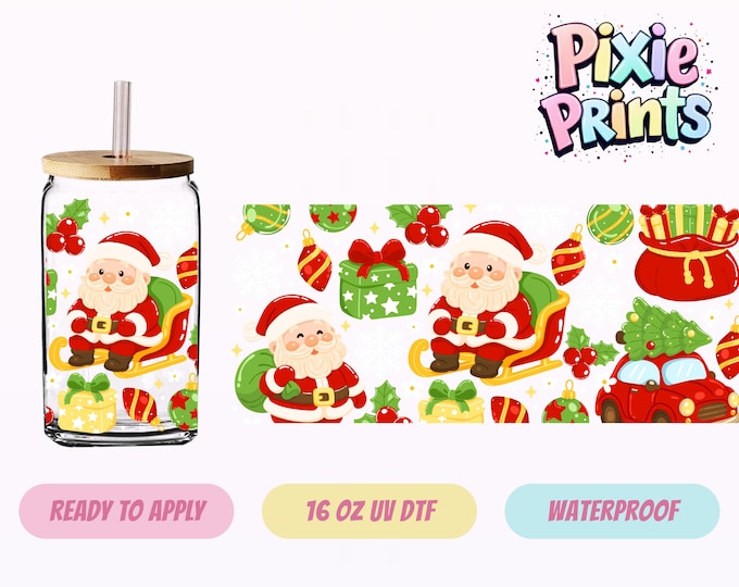 Whimsical Christmas UV DTF Tumbler Wrap Same Day Cup Sticker