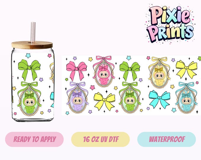 Cartoon Doll  16 OZ UV DTF Tumbler Wrap Same Day Print Cup Decal