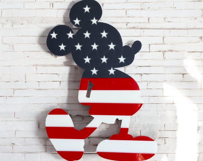 Disney Mickey Patriotic Wall Sign July 4th Sign
