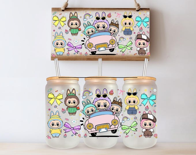 Cartoon Doll UV DTF Cup Wrap Same Day Printing
