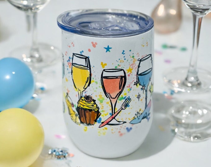 Disney Princess Stemless Wine Glass 12 OZ
