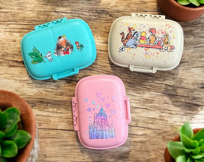 Disney Pill Box Pooh Moana Castle Medicine Box